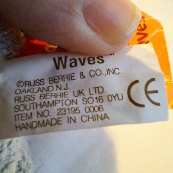 5" Russ Luv Pets Seal Waves Plush 5" Gray Sea Mini Beanbag Stuffed Animal w‎ Tag - Picture 6 of 8